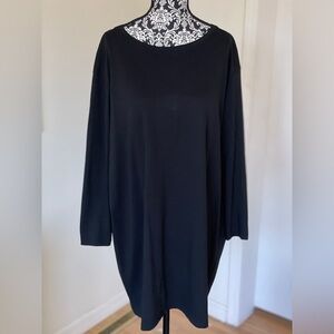 TEN TREE Tunic Dress Women’s S Black Tencel Mini Crew Neck Long Sleeve T-Shirt